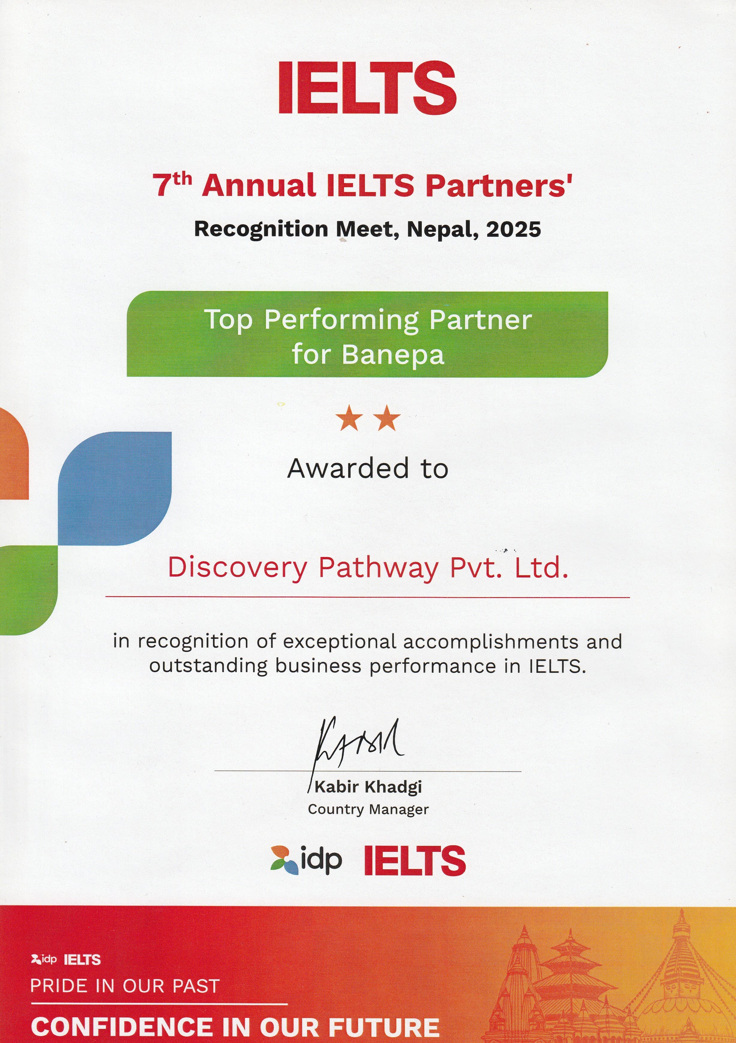 IDP IELTS — Top Performing Partner for Banepa